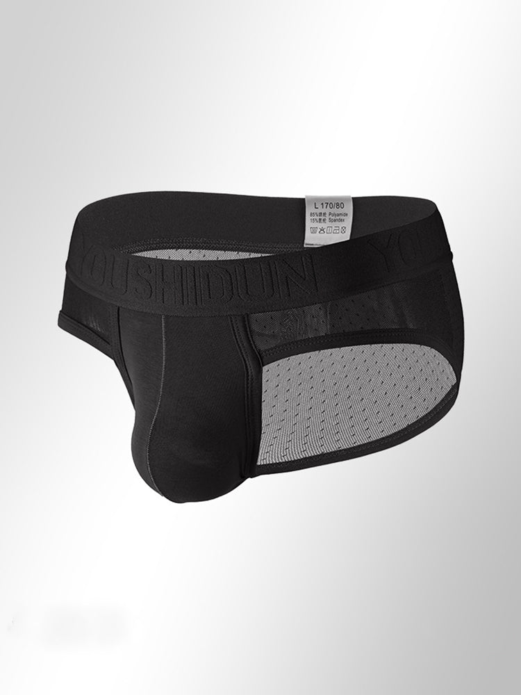 2 Pack Men's Low Rise Mesh Large Pouch U-convex Breathable Comfortable Briefs | dmunderwear detail image 19