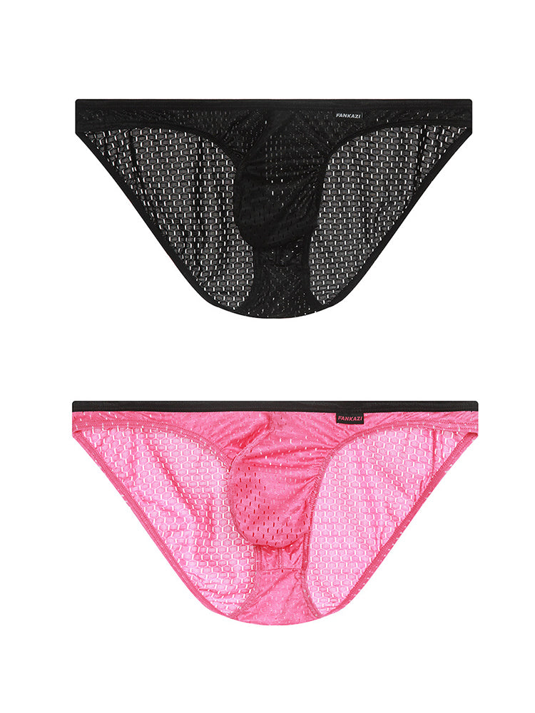 Men's Low-rise Mesh U-shaped Convex Pocket Sports Briefs | dmunderwear detail image 14