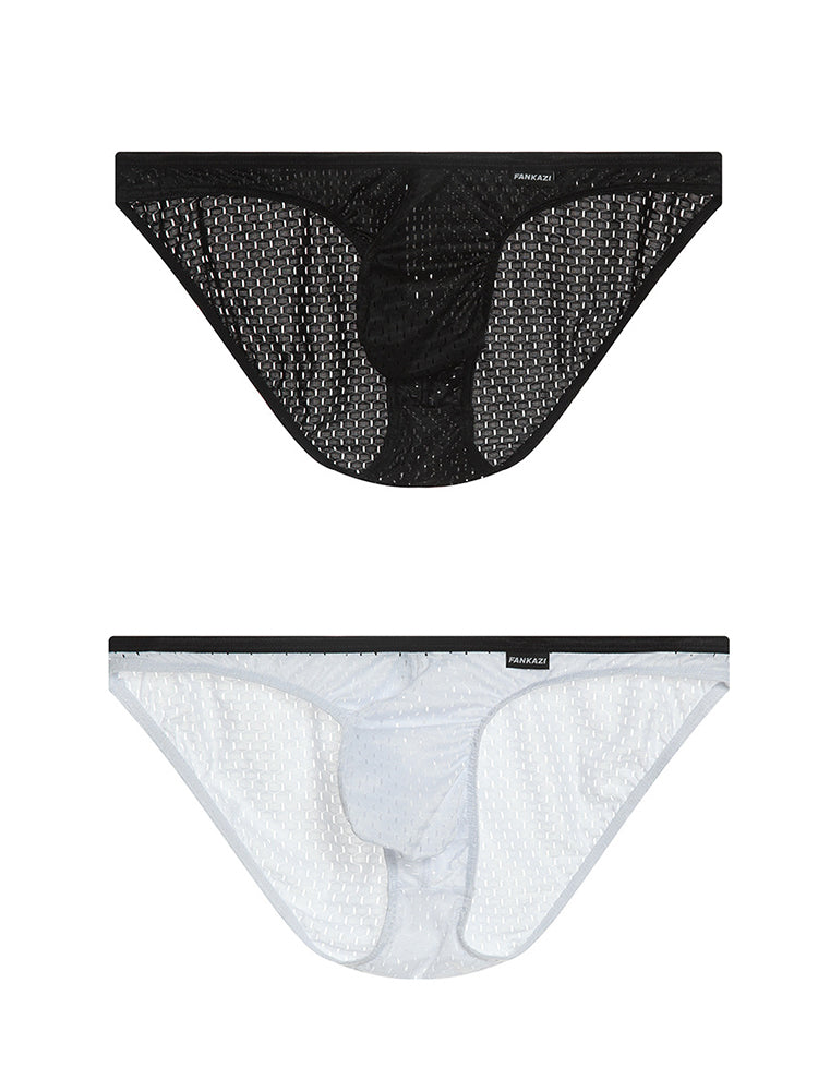 Men's Low-rise Mesh U-shaped Convex Pocket Sports Briefs | dmunderwear detail image 2