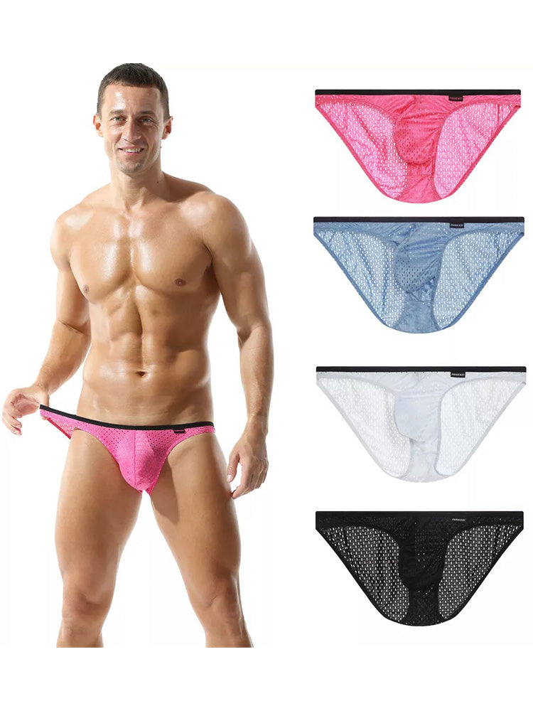 Men's Low-rise Mesh U-shaped Convex Pocket Sports Briefs | dmunderwear detail image 3
