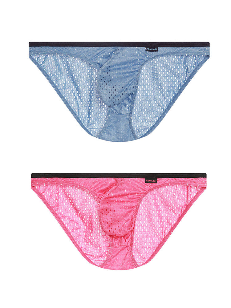 Men's Low-rise Mesh U-shaped Convex Pocket Sports Briefs | dmunderwear detail image 8