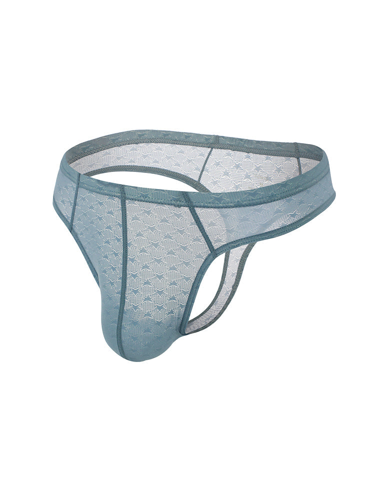 2 Pack Men's Low-Rise Solid Color Moisture-Wicking Sexy Light Compression Thongs | dmunderwear detail image 10