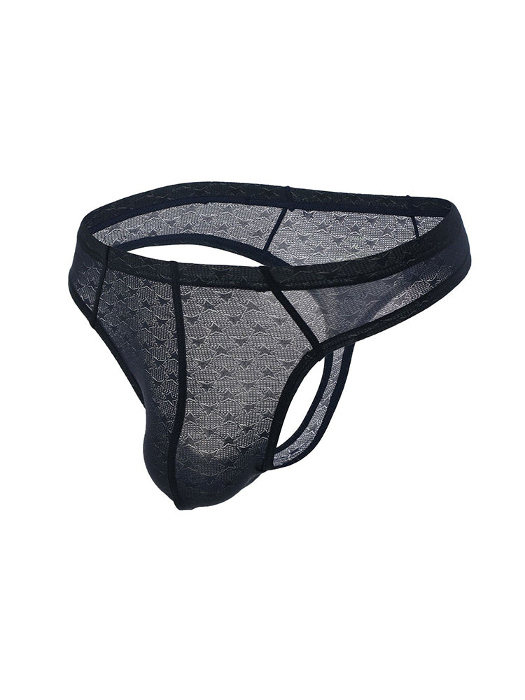 2 Pack Men's Low-Rise Solid Color Moisture-Wicking Sexy Light Compression Thongs | dmunderwear detail image 9