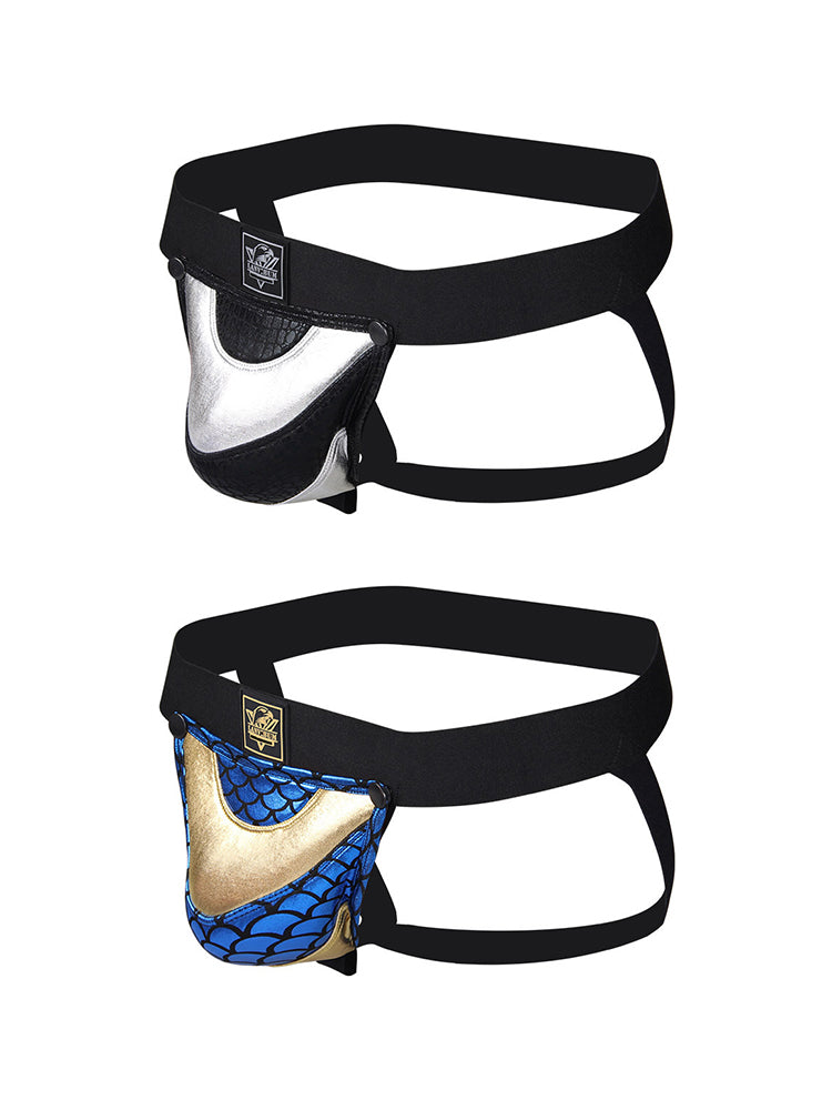 2 Pack Men's Low-Rise Sexy Contoured Pouch Lightweight Jockstrap | dmunderwear detail image 2