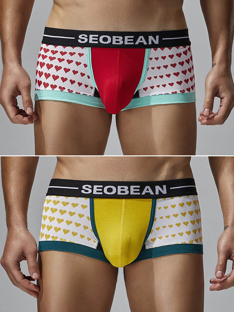 2 Pack Men's Low Rise Sexy Heart U-Shaped Pouch Boxer Briefs | dmunderwear detail image 13