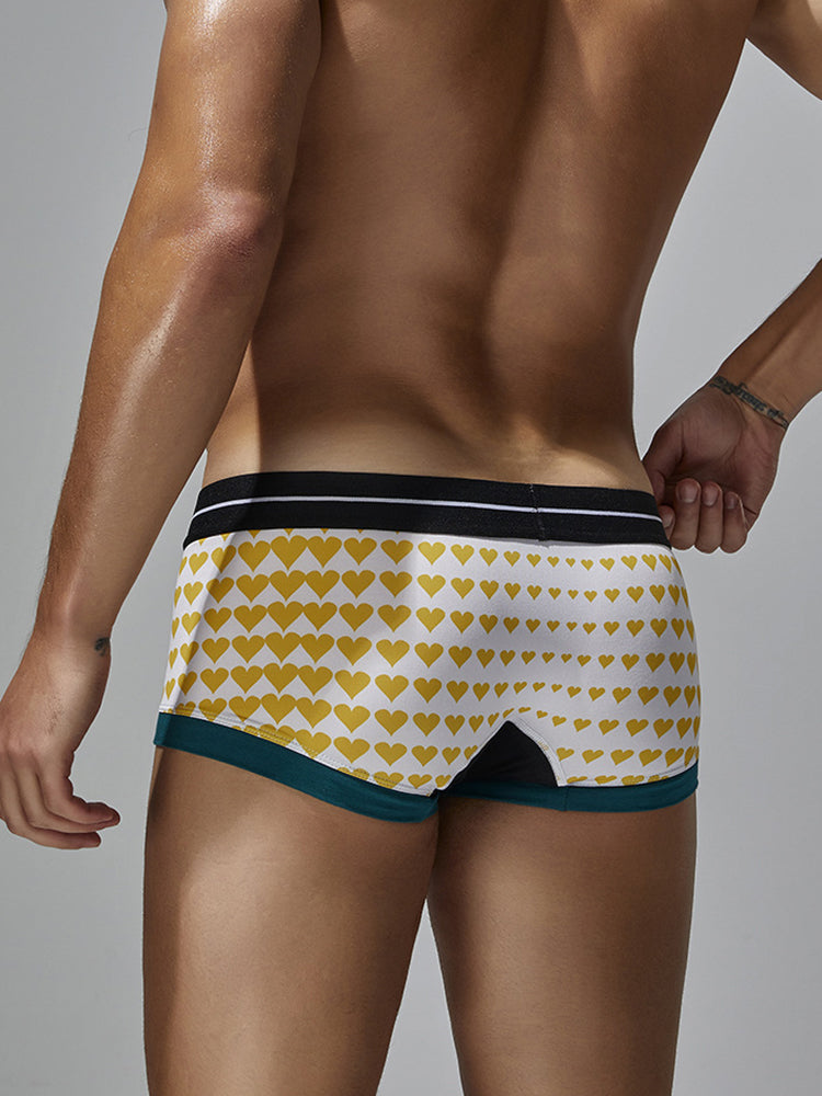 2 Pack Men's Low Rise Sexy Heart U-Shaped Pouch Boxer Briefs | dmunderwear detail image 14