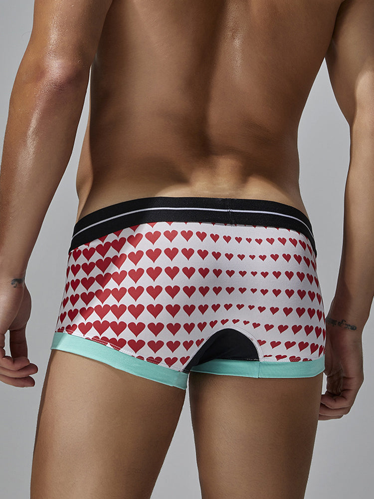2 Pack Men's Low Rise Sexy Heart U-Shaped Pouch Boxer Briefs | dmunderwear detail image 17