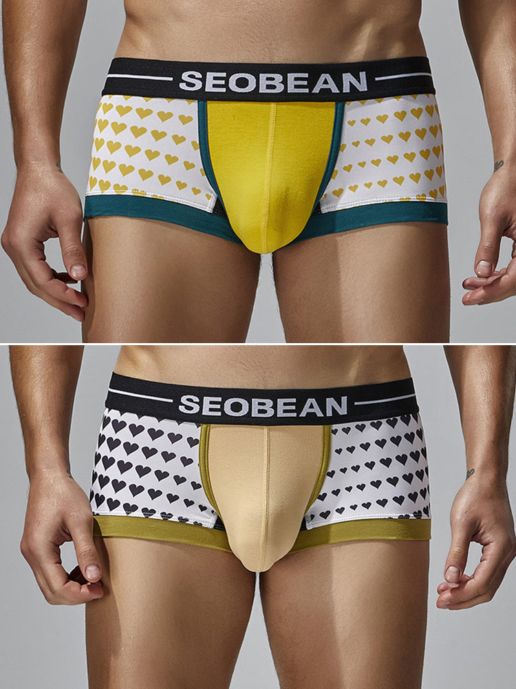 2 Pack Men's Low Rise Sexy Heart U-Shaped Pouch Boxer Briefs | dmunderwear detail image 7