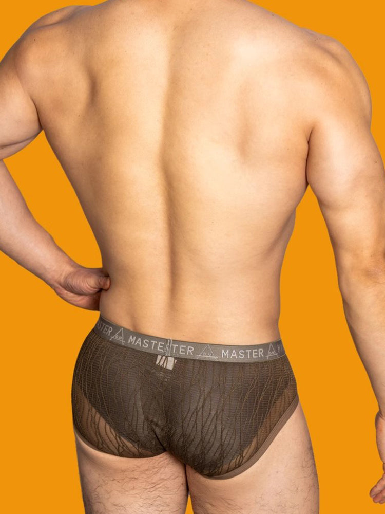 2 Pack Men's Low-Rise Sexy Lace U-Pouch Briefs | dmunderwear detail image 11
