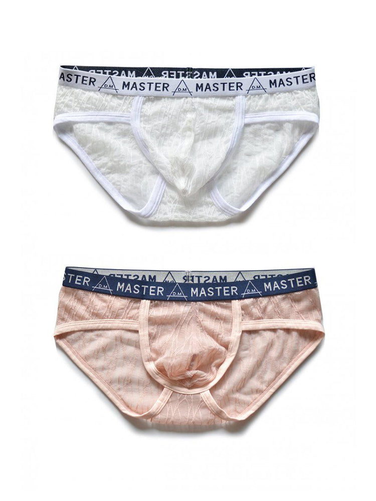 2 Pack Men's Low-Rise Sexy Lace U-Pouch Briefs | dmunderwear detail image 12