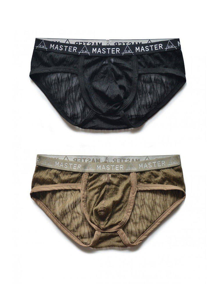 2 Pack Men's Low-Rise Sexy Lace U-Pouch Briefs | dmunderwear detail image 17