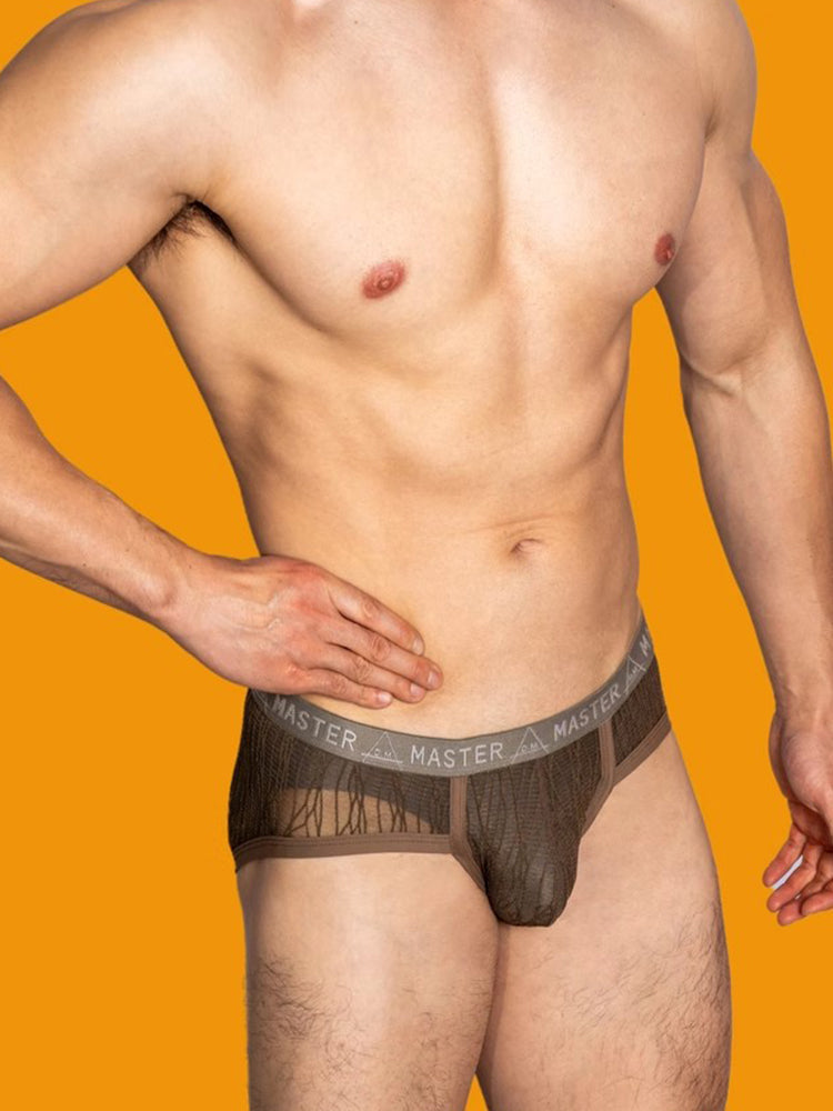 2 Pack Men's Low-Rise Sexy Lace U-Pouch Briefs | dmunderwear detail image 4