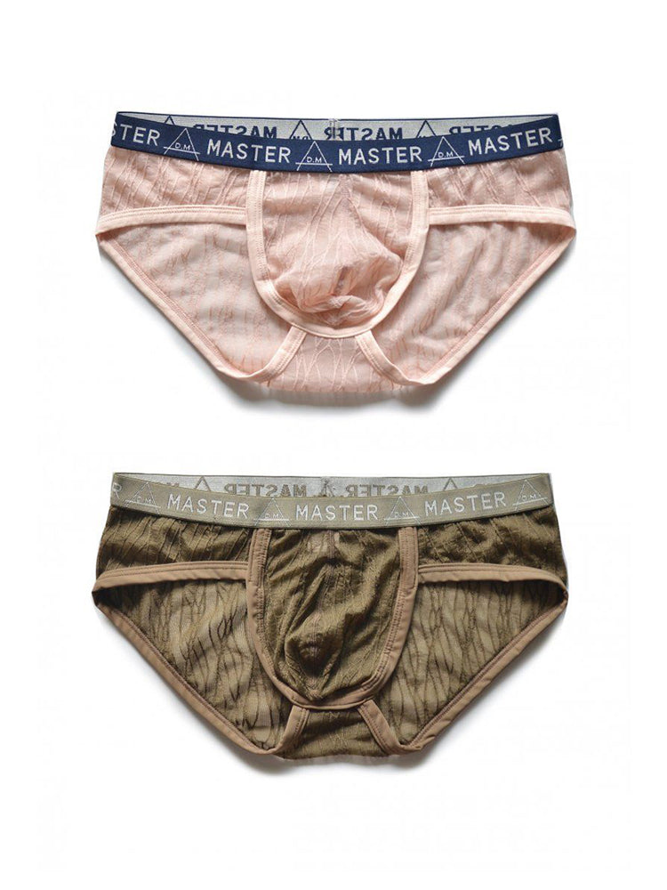 2 Pack Men's Low-Rise Sexy Lace U-Pouch Briefs | dmunderwear detail image 7