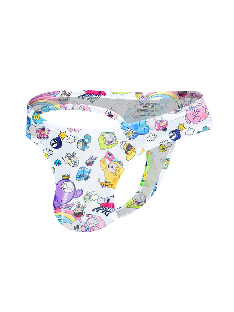 2 Pack Men's Low-Rise Sexy Print Thong | dmunderwear
