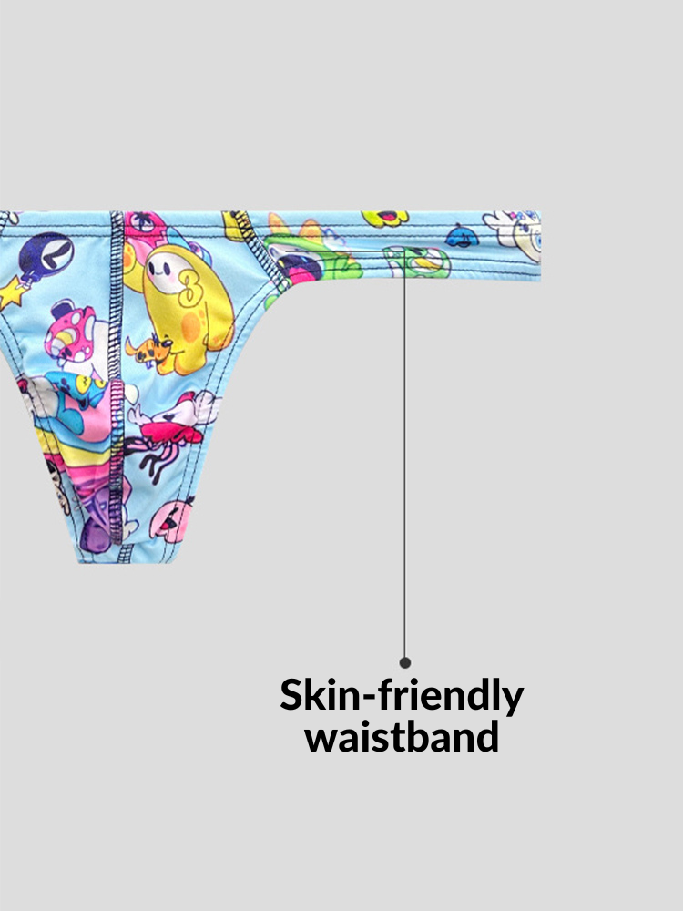 2 Pack Men's Low-Rise Sexy Print Thong | dmunderwear detail image 10