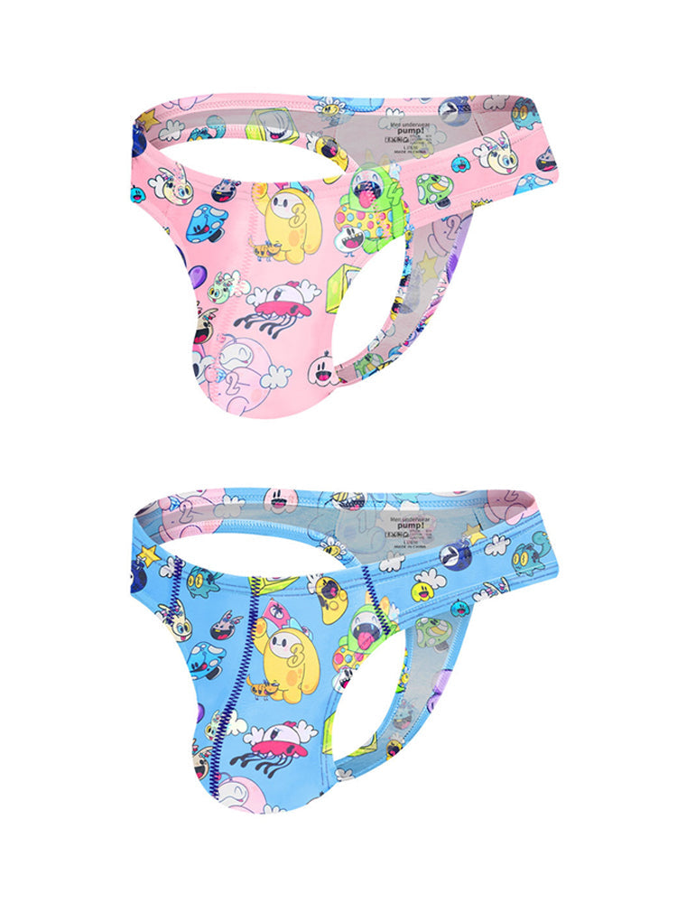 2 Pack Men's Low-Rise Sexy Print Thong | dmunderwear detail image 14
