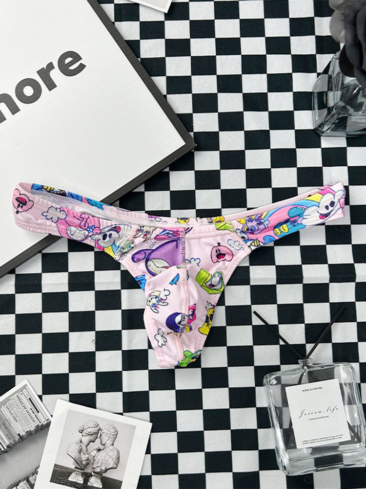 2 Pack Men's Low-Rise Sexy Print Thong | dmunderwear detail image 19
