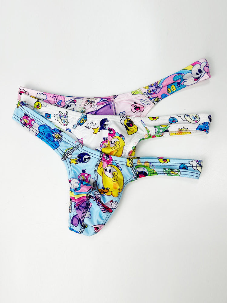2 Pack Men's Low-Rise Sexy Print Thong | dmunderwear detail image 20