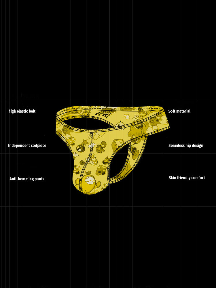 2 Pack Men's Low-Rise Sexy Print Thong | dmunderwear detail image 5