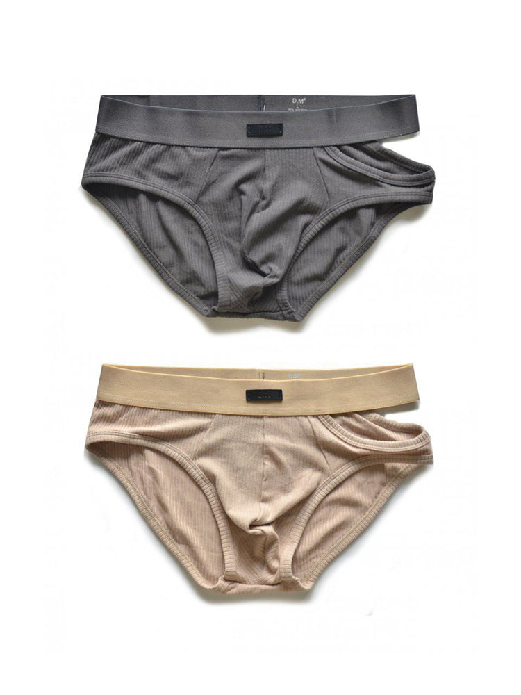 2 Pack Men's Low-Rise Sexy Side-Opening Briefs | dmunderwear detail image 2