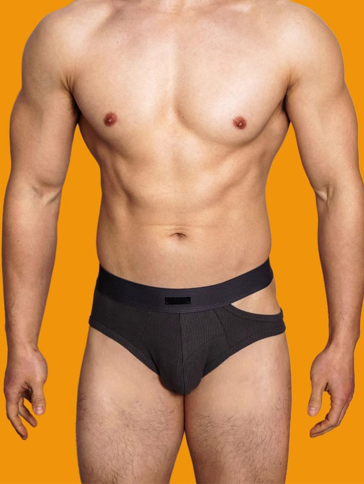 2 Pack Men's Low-Rise Sexy Side-Opening Briefs | dmunderwear detail image 4