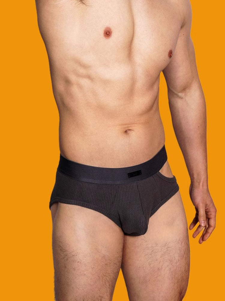 2 Pack Men's Low-Rise Sexy Side-Opening Briefs | dmunderwear detail image 6