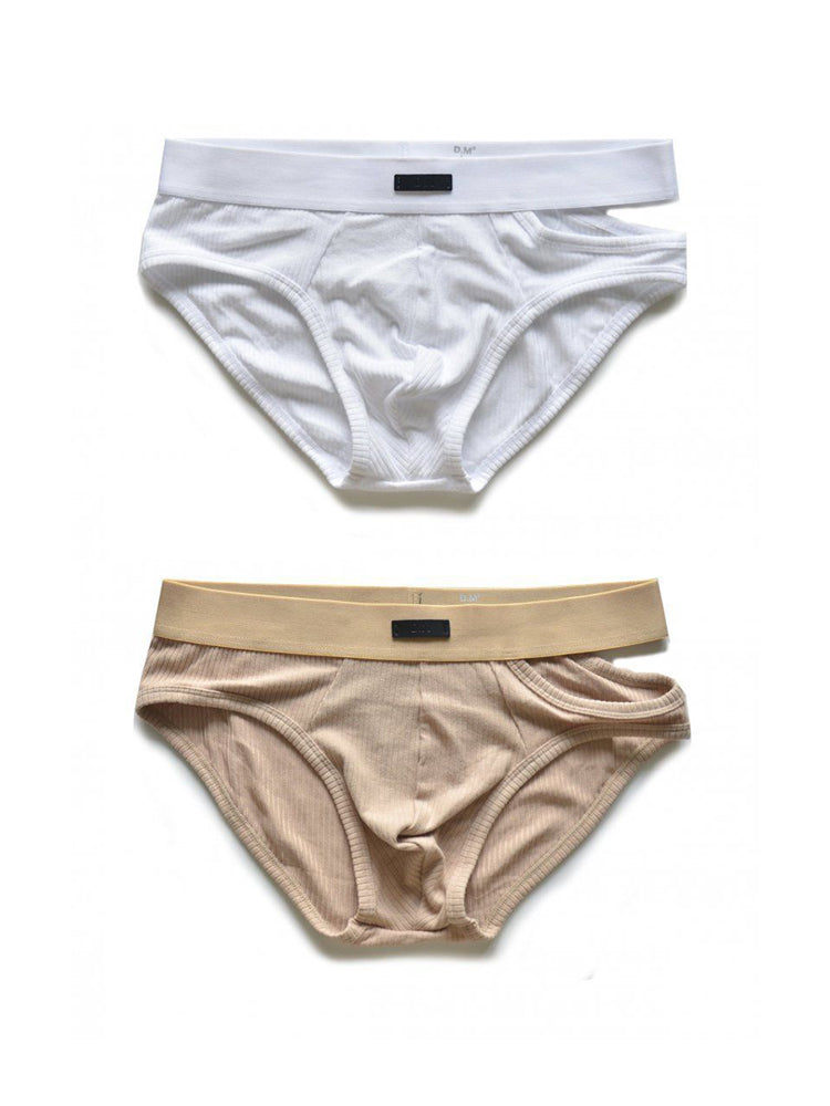 2 Pack Men's Low-Rise Sexy Side-Opening Briefs | dmunderwear detail image 7