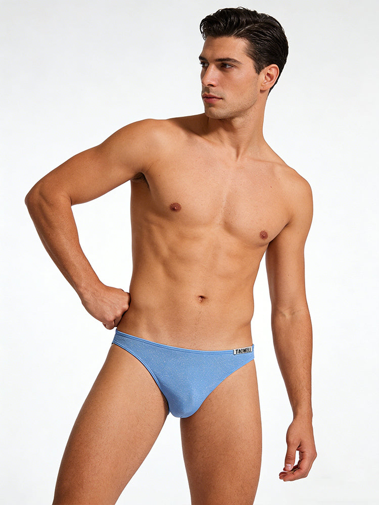 2 Pack Men's Low-Rise Sexy Solid Color Skin-Friendly Briefs | dmunderwear detail image 3
