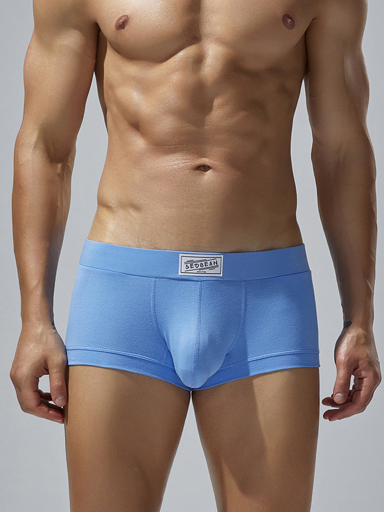 2 Pack Men's Low-Rise Solid Breathable Cotton Trunks | dmunderwear detail image 15