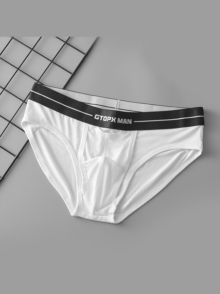 2 Pack Men's Low-Rise U-Shaped Solid Color Ultra-Soft Support Briefs | dmunderwear detail image 14