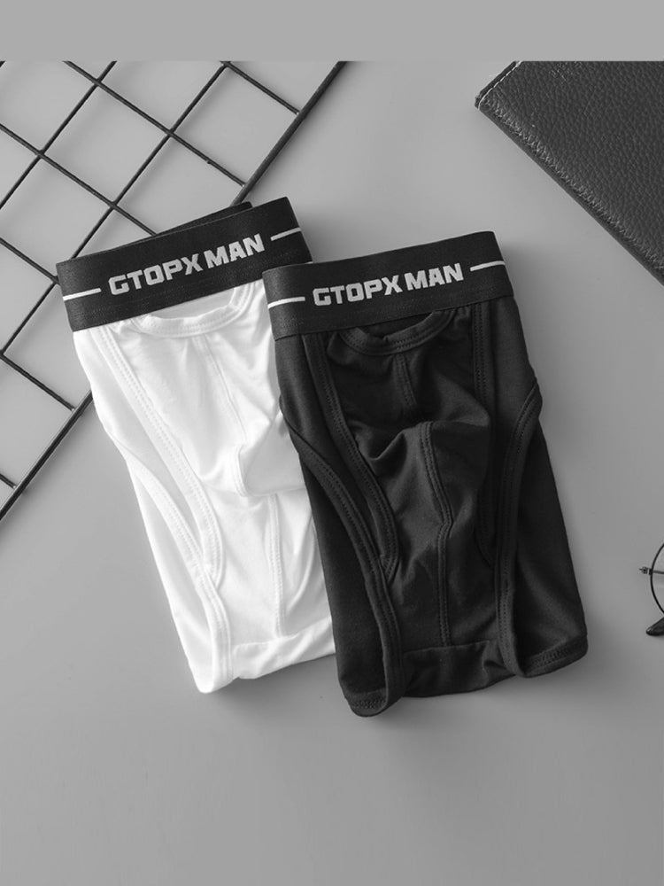 2 Pack Men's Low-Rise U-Shaped Solid Color Ultra-Soft Support Briefs | dmunderwear detail image 16