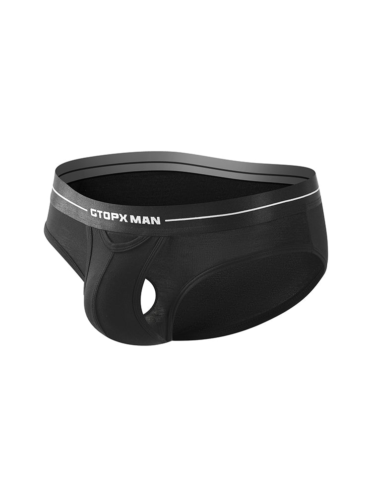 2 Pack Men's Low-Rise U-Shaped Solid Color Ultra-Soft Support Briefs | dmunderwear detail image 17