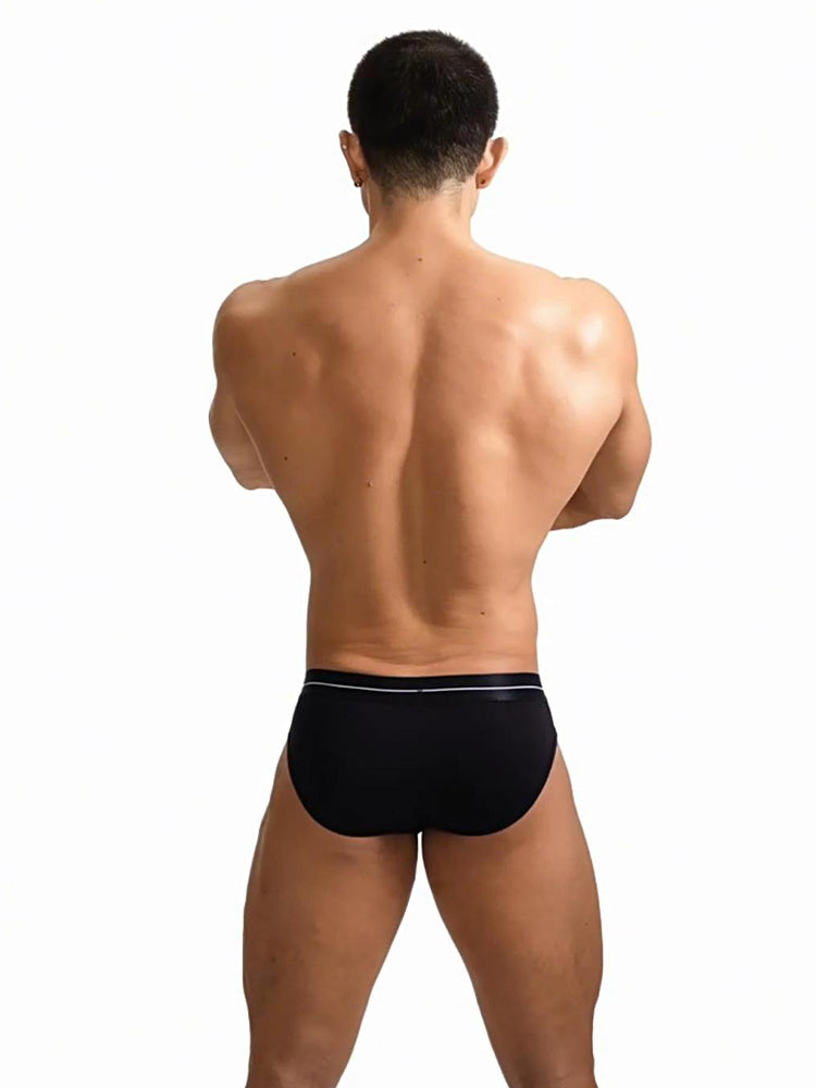 2 Pack Men's Low-Rise U-Shaped Solid Color Ultra-Soft Support Briefs | dmunderwear detail image 3