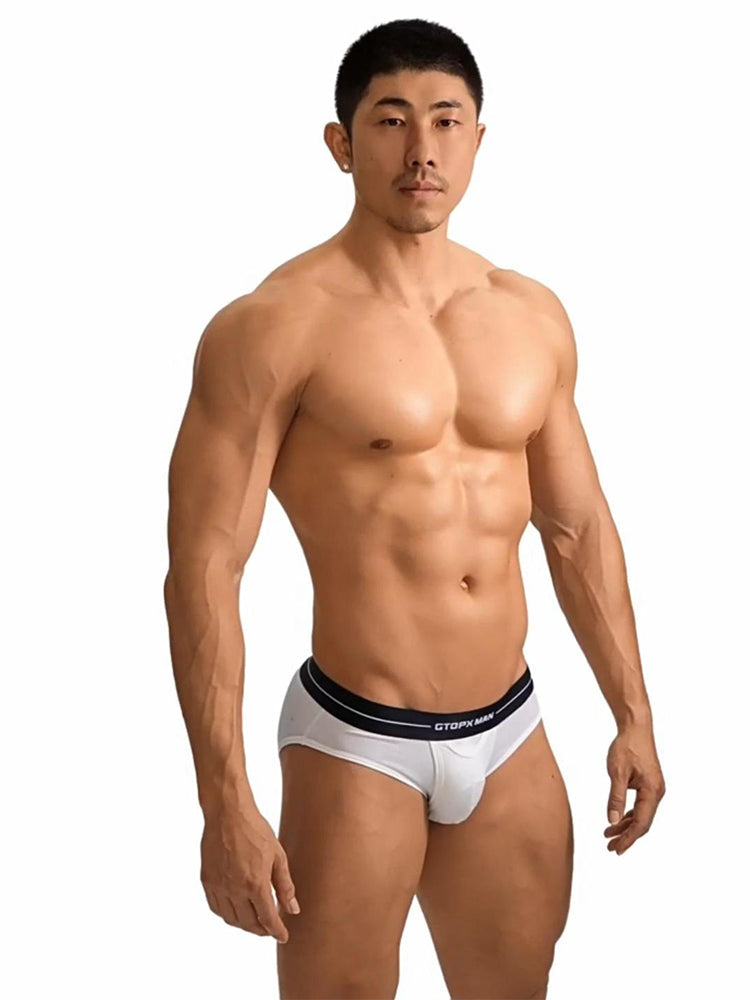 2 Pack Men's Low-Rise U-Shaped Solid Color Ultra-Soft Support Briefs | dmunderwear detail image 4
