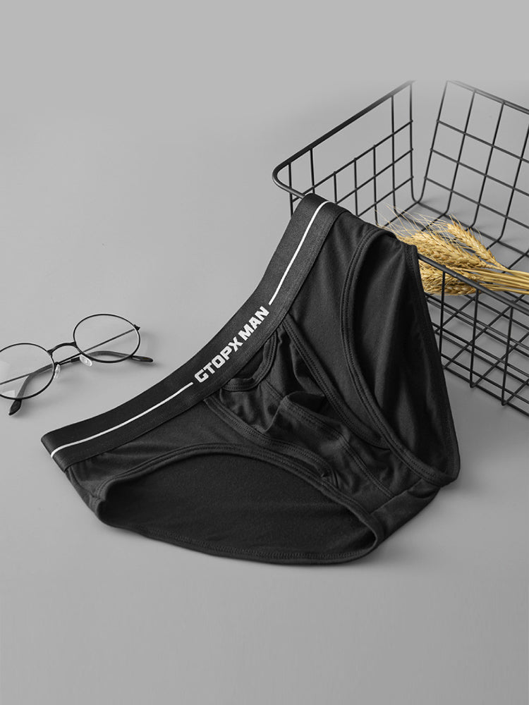 2 Pack Men's Low-Rise U-Shaped Solid Color Ultra-Soft Support Briefs | dmunderwear detail image 6