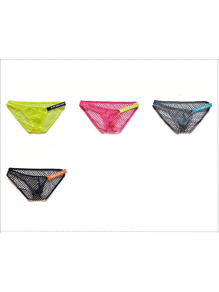 2 Pack Men's Low Waist Sexy Mesh Breathable Sports Transparent Briefs | dmunderwear detail image 12