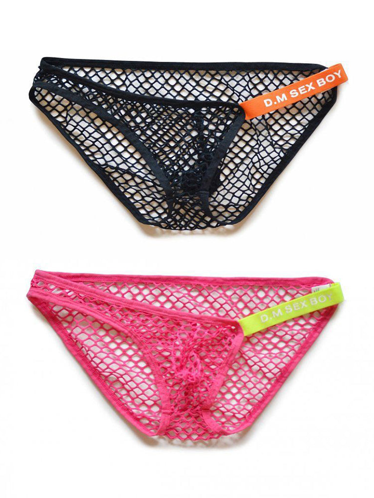 2 Pack Men's Low Waist Sexy Mesh Breathable Sports Transparent Briefs | dmunderwear detail image 20