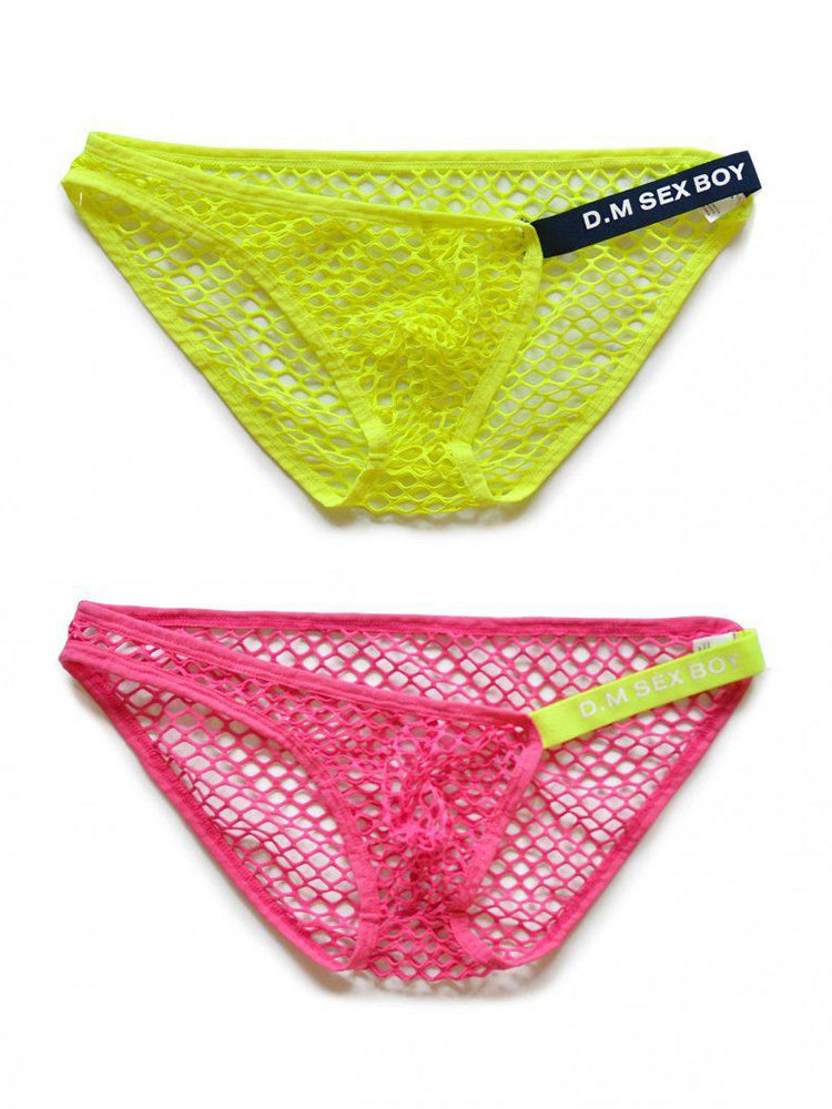 2 Pack Men's Low Waist Sexy Mesh Breathable Sports Transparent Briefs | dmunderwear detail image 8