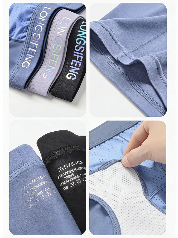 2 Pack Men's Mesh Antibacterial Support Lift & Separate Pouch Trunks | dmunderwear detail image 11