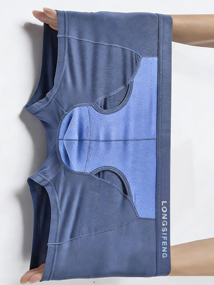 2 Pack Men's Mesh Antibacterial Support Lift & Separate Pouch Trunks | dmunderwear detail image 12