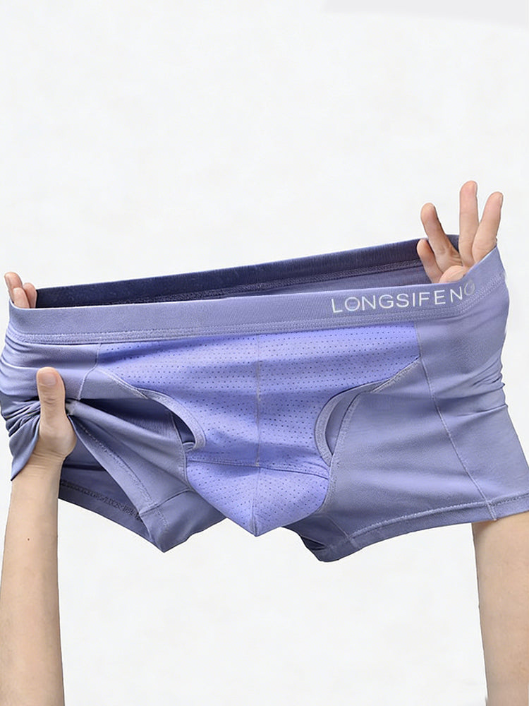 2 Pack Men's Mesh Antibacterial Support Lift & Separate Pouch Trunks | dmunderwear detail image 13