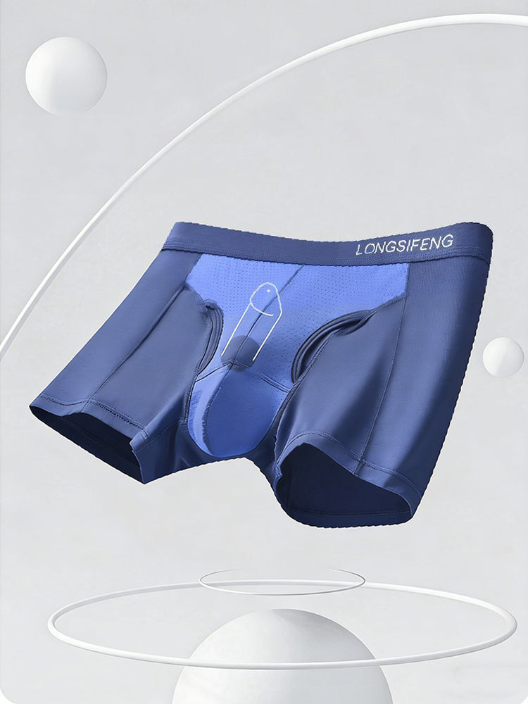 2 Pack Men's Mesh Antibacterial Support Lift & Separate Pouch Trunks | dmunderwear detail image 16