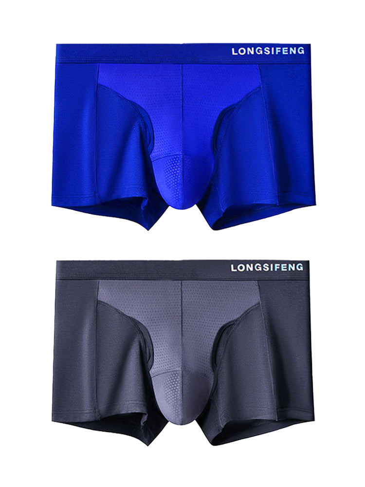 2 Pack Men's Mesh Antibacterial Support Lift & Separate Pouch Trunks | dmunderwear detail image 8