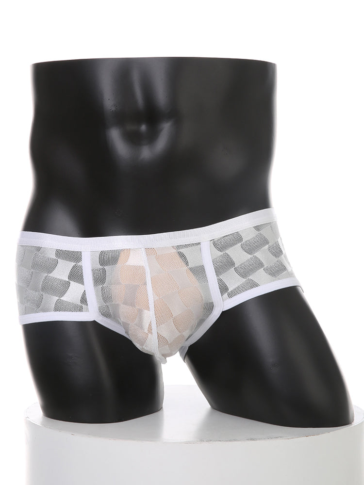 2 Pack Men's Mesh Breathable Large U-Pouch Quick-Dry Low-Rise Sexy Trunks | dmunderwear detail image 7