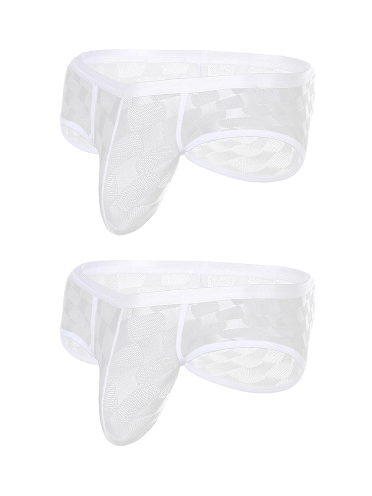 2 Pack Men's Mesh Breathable Large U-Pouch Quick-Dry Low-Rise Sexy Trunks | dmunderwear detail image 8