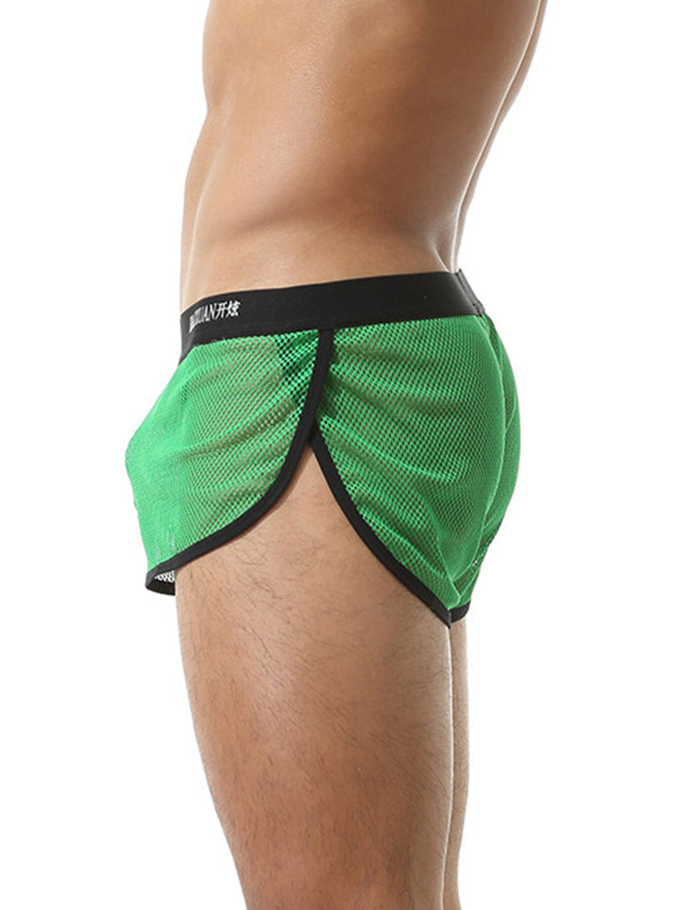 2 Pack Men's Mesh Breathable Solid Color Low-Rise Quick-Dry Fabric Boxers | dmunderwear detail image 10
