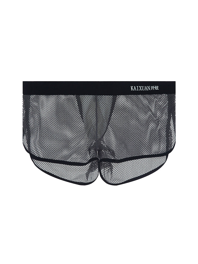 2 Pack Men's Mesh Breathable Solid Color Low-Rise Quick-Dry Fabric Boxers | dmunderwear detail image 16