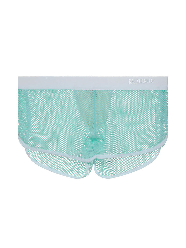 2 Pack Men's Mesh Breathable Solid Color Low-Rise Quick-Dry Fabric Boxers | dmunderwear detail image 19