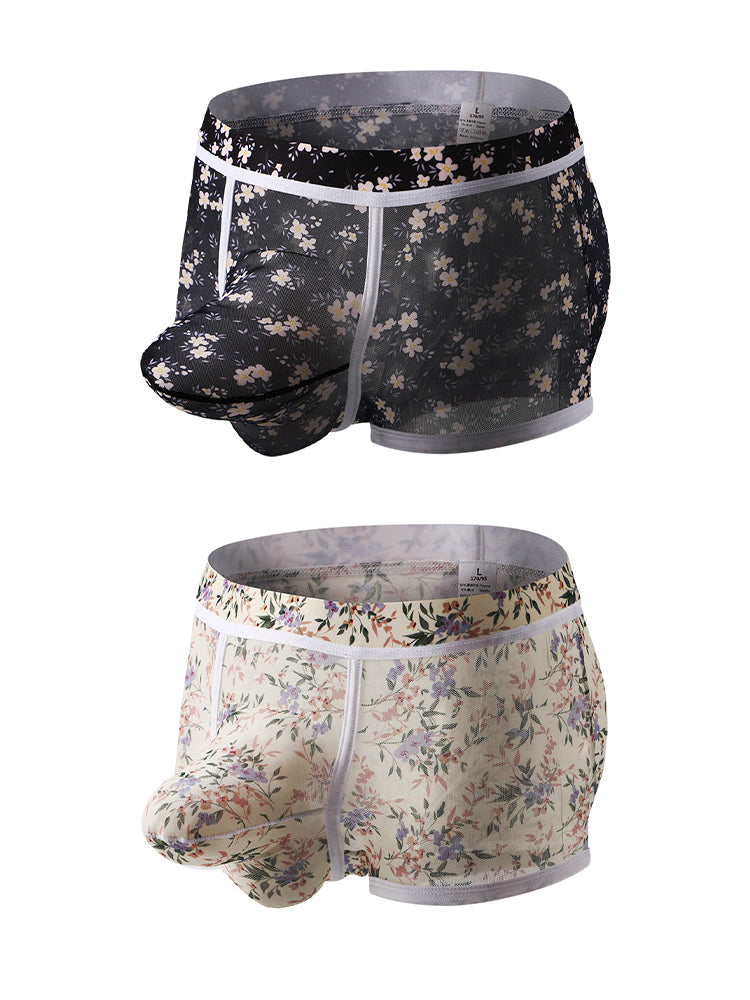 2-pack Men's Mesh Elephant Nose Transparent Boxer Briefs | dmunderwear detail image 17