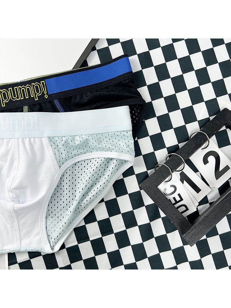 2 Pack Men's Mesh Loose Fit Sport Low-Rise Briefs | dmunderwear detail image 11
